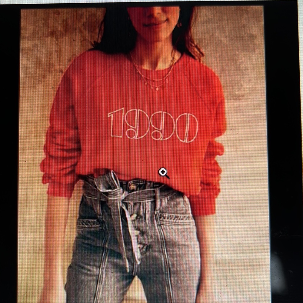 Sezane sweatshirt size m 1990 red cotton